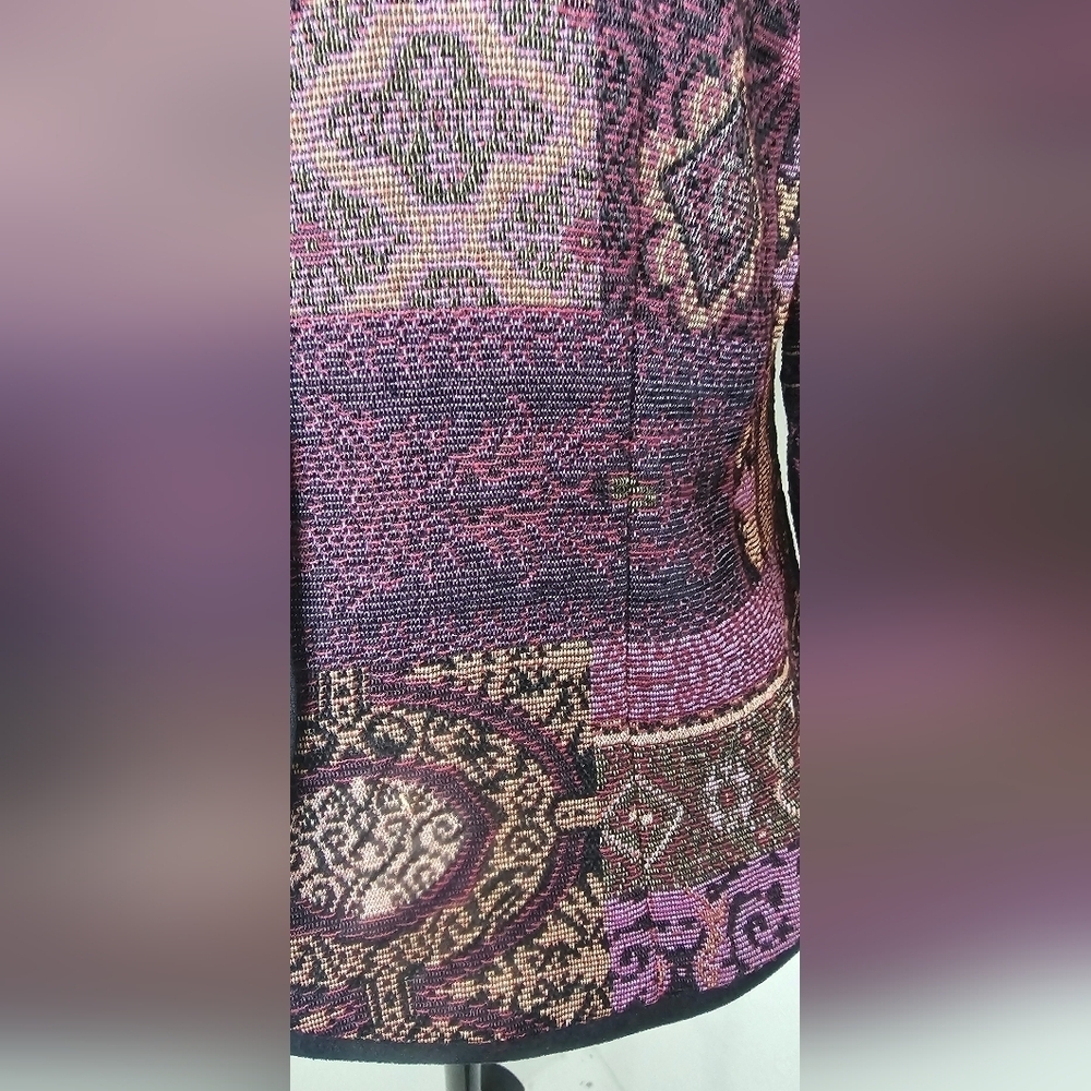 Christopher & Banks Tapestry Button Up Jacket Womens Medium Bohemian Patchwork - Picture 5 of 16